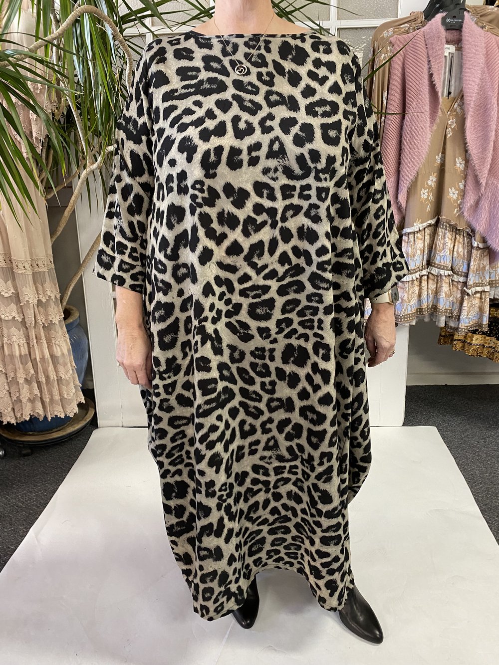 Leopard Print Kaftan Maxi Dress (Multiple Colours) — Joywood Leopard Print Kaftan Maxi Dress (Multiple Colours) — Joywood