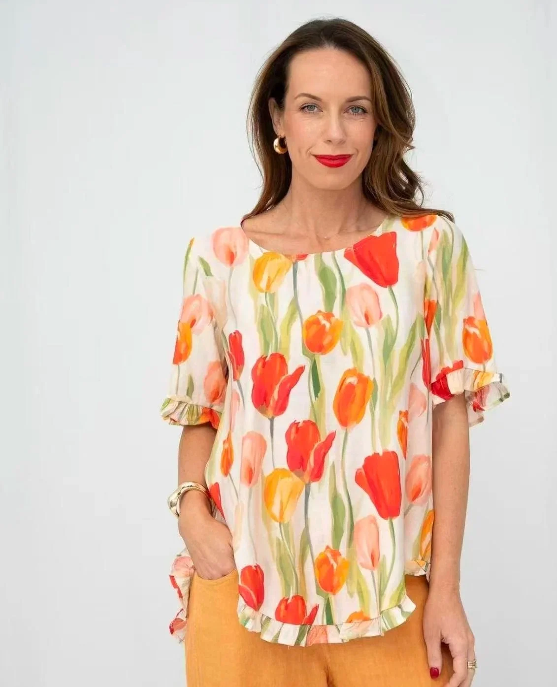 Tulip Ruffle Blouse | Sizes 8-18