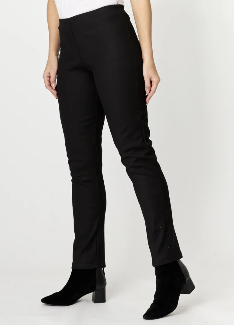 Black Fleece Lined Drill Pencil Pants | Sizes 16-24