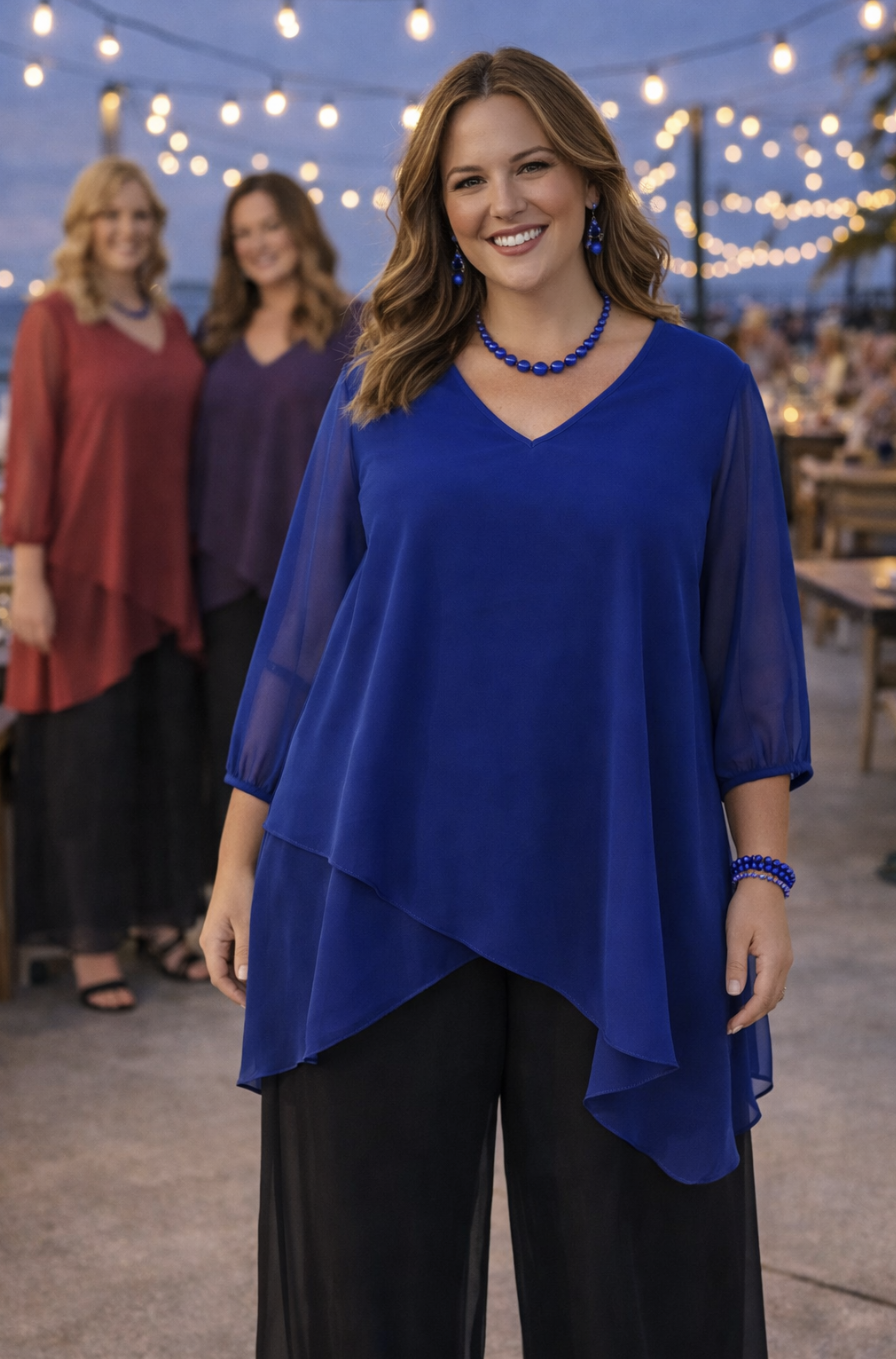Ink Andy Chiffon Tunic | Sizes 14-24