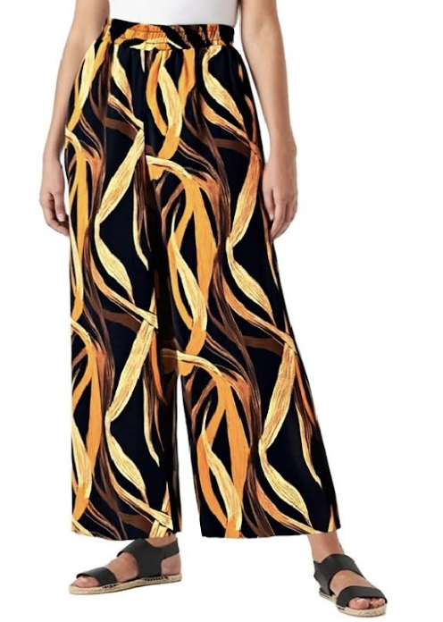 Rust Swirl Wide Leg Pants