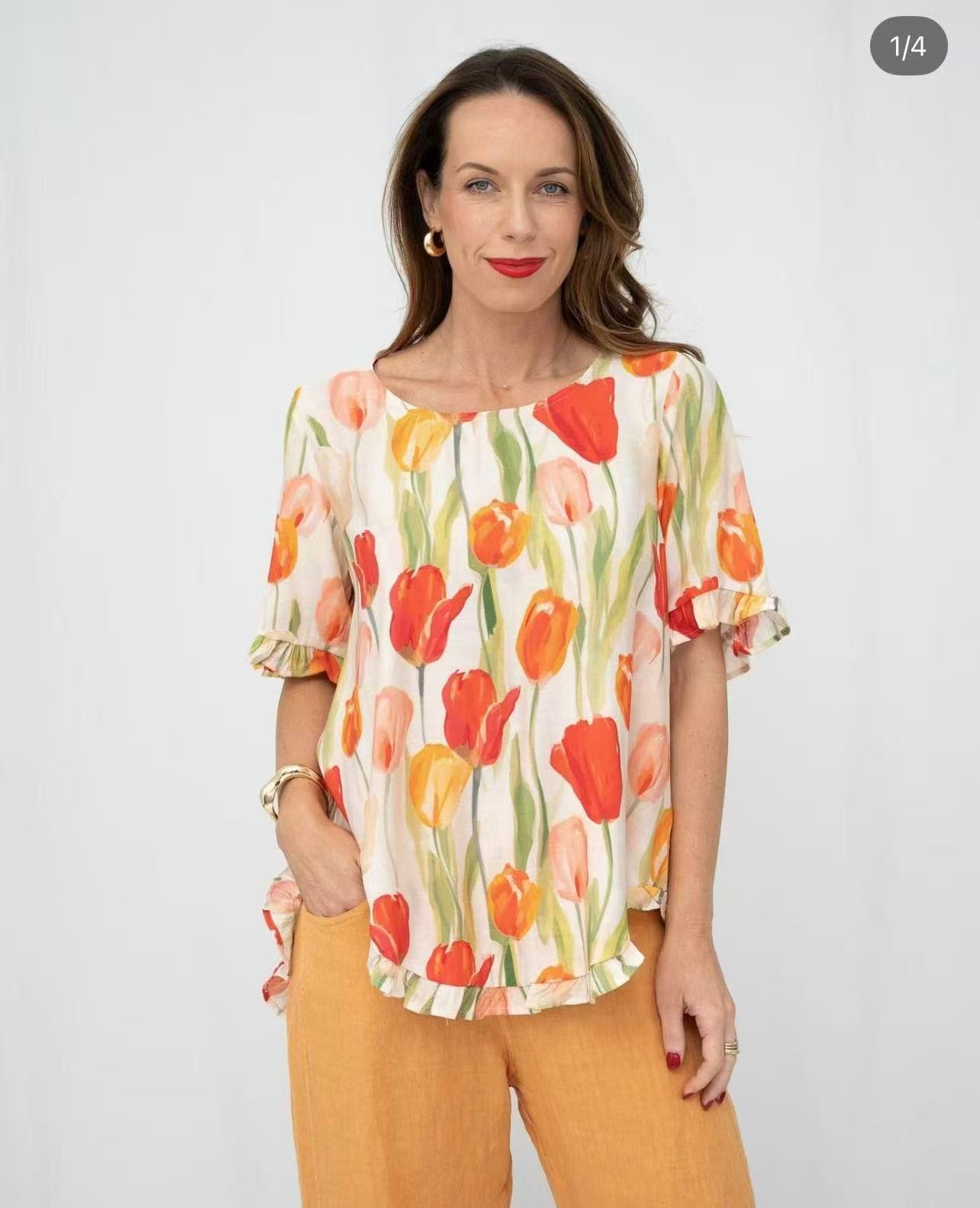 Tulip Ruffle Blouse | Sizes 8-18