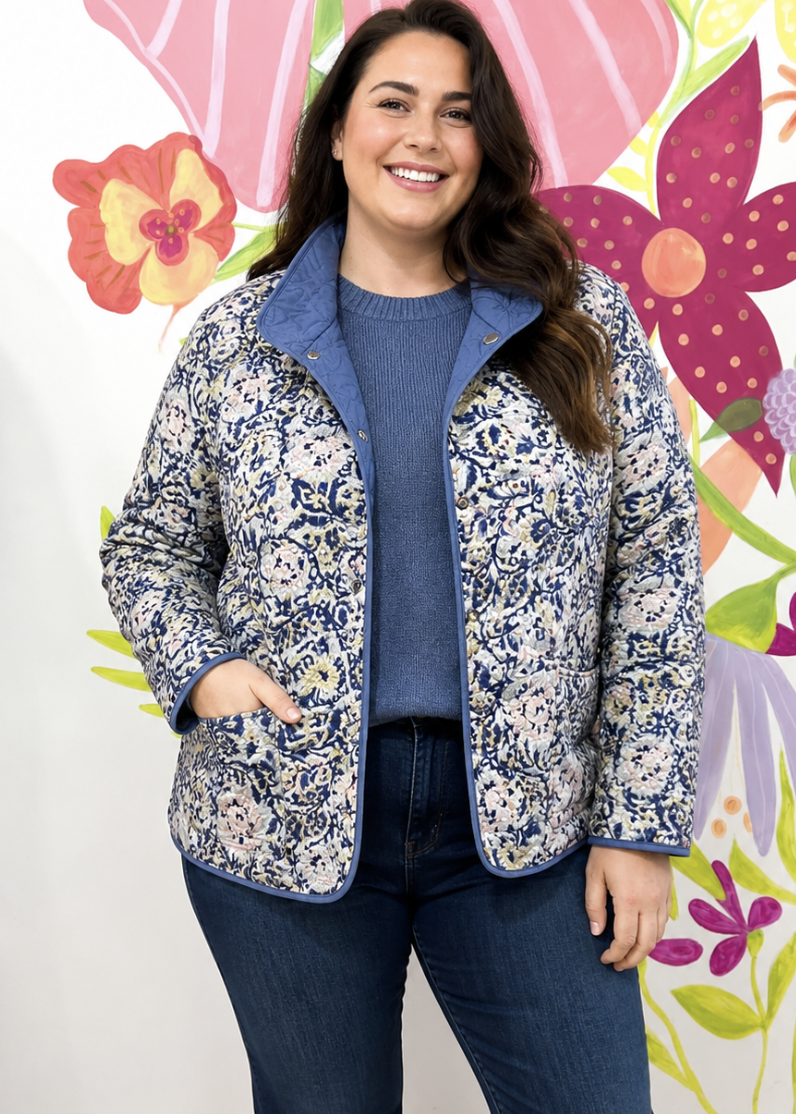 Blue Wedgewood Reversible Water Resistant Jacket | Sizes 16-20