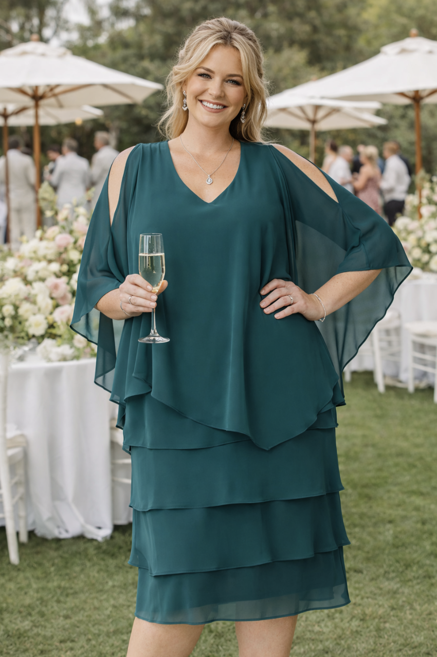 Forest Tiered Chiffon Dress | Sizes 14-24