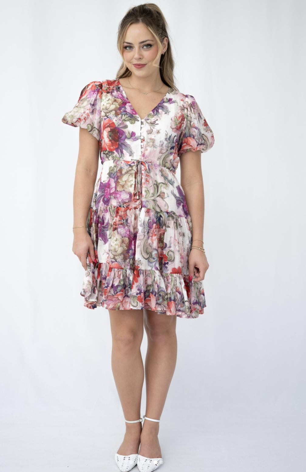 Watercolour Willow Drawstring Dress | Sizes 8-20