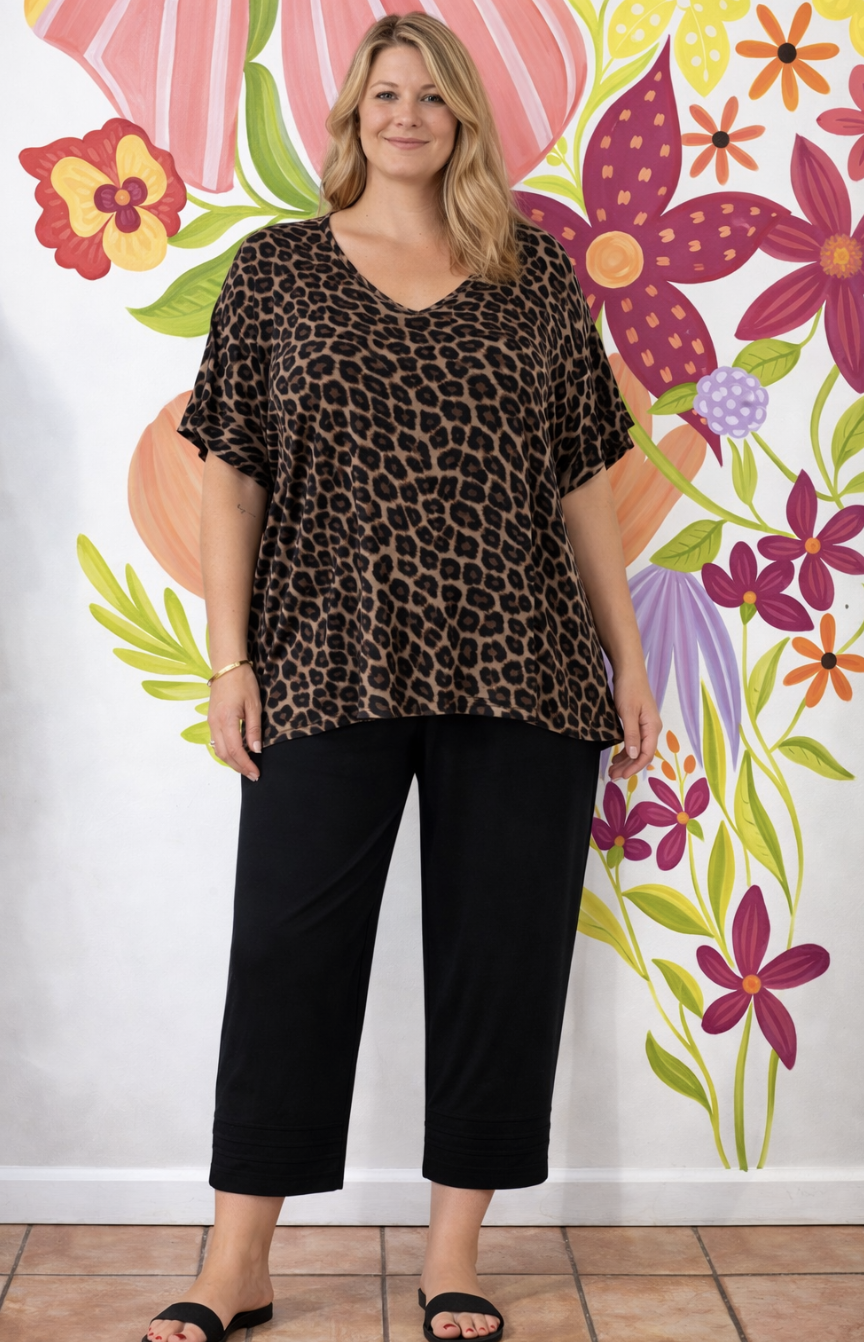 Black 7/8 Length Joycie Pants | Sizes 10-24