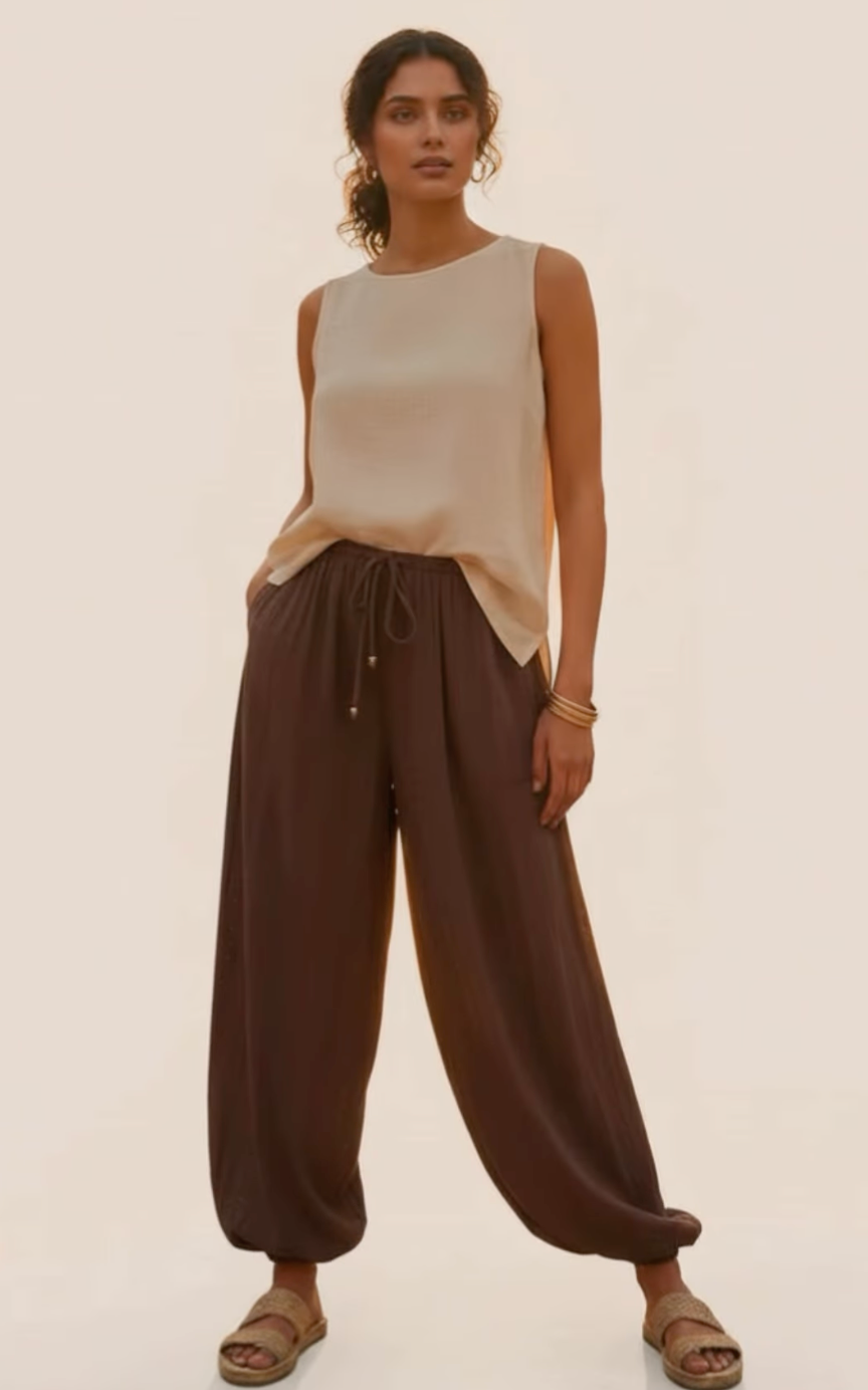 Havana Relaxed Chocolate Balloon Pants | Sizes 8-16
