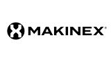 Black and white logo with an emblem and the text 'MAKINEX'