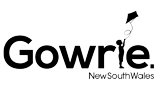 Logo of Gowie from New South Wales with a stylized bird and flag element