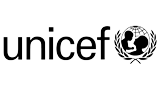 Unicef logo with a black background
