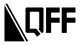 Black and white logo reading 'QFF' with stylized lines.
