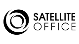 Satellite Office logo with circular satellite icon and text