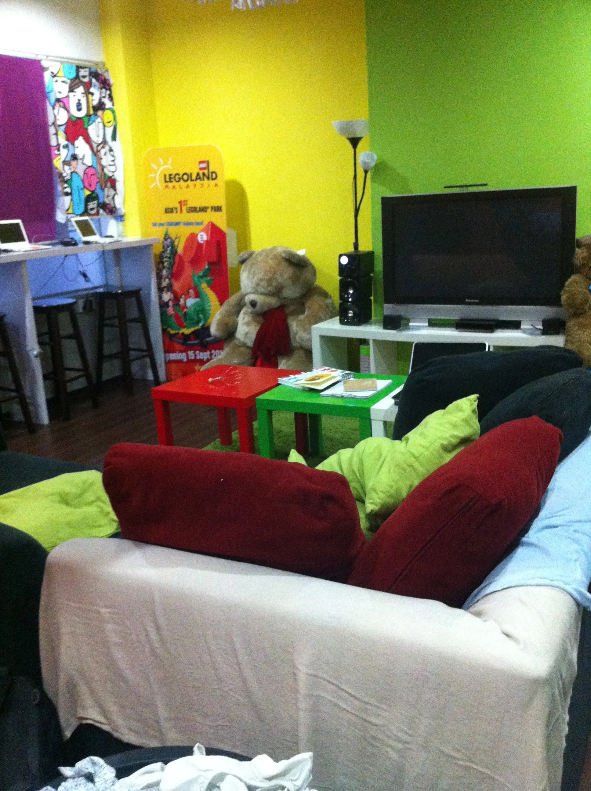 The hostel lounge