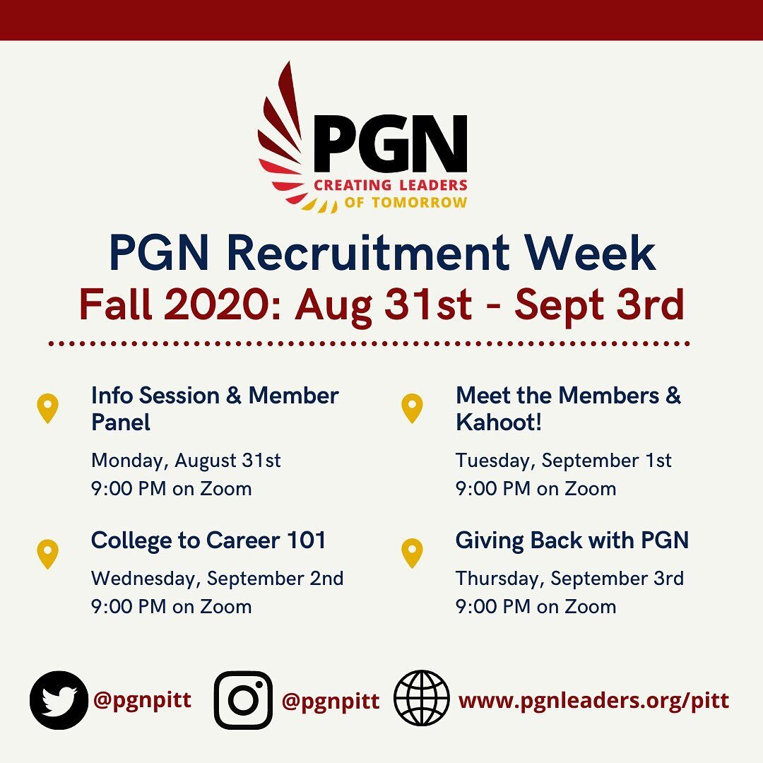 RECRUITMENT TIME 💥 We&rsquo;re excited to announce our virtual recruitment week will take place August 31st through September 3rd via Zoom. Stay tuned on our socials for more info about the individual events &amp; how to join!!