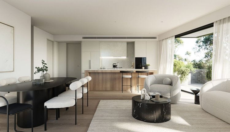 Willoughby Grounds — kitchen with marble island