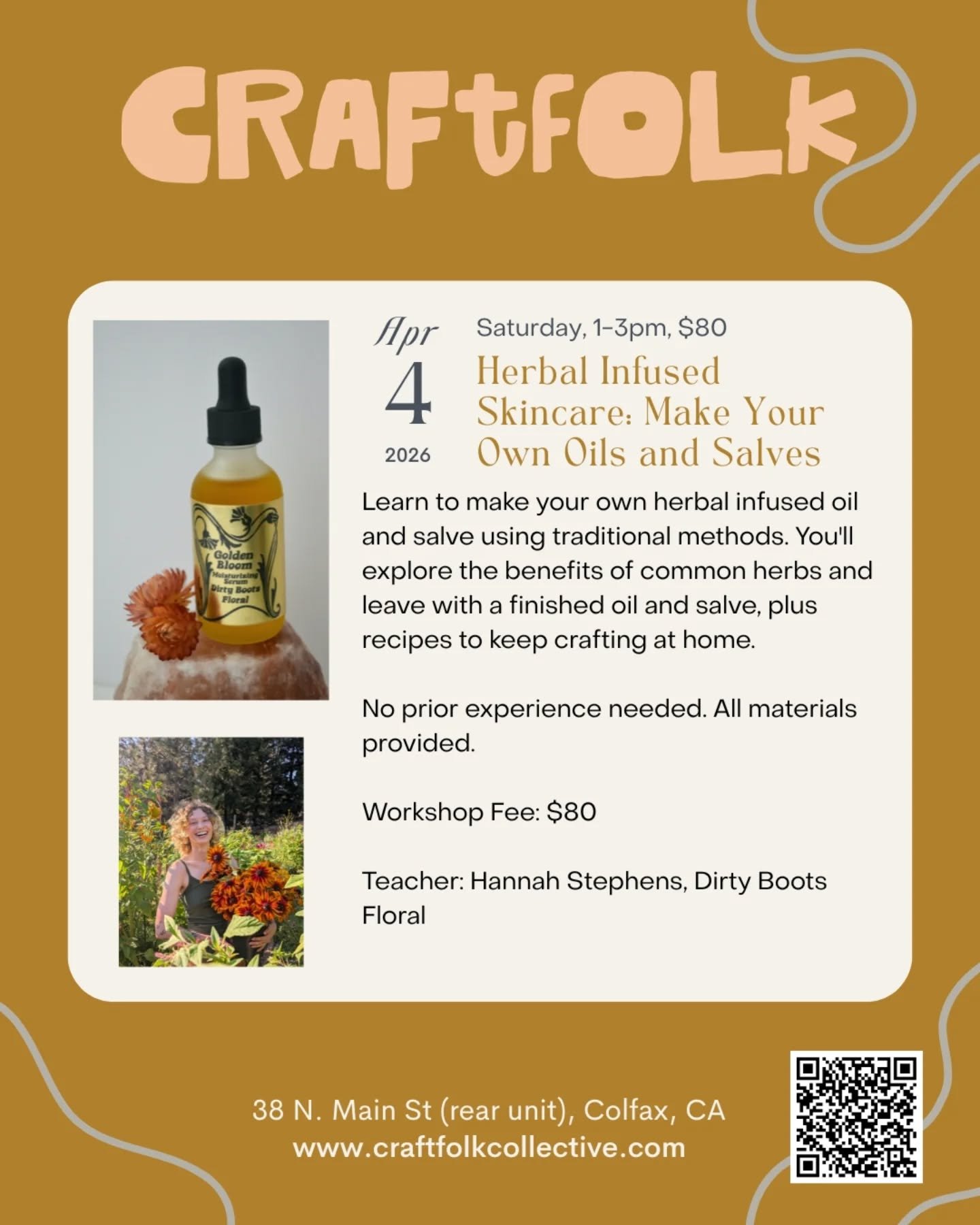 Sign up to learn about my process with herbal skincare and make your own to take home ✳️ @craftfolkcollective