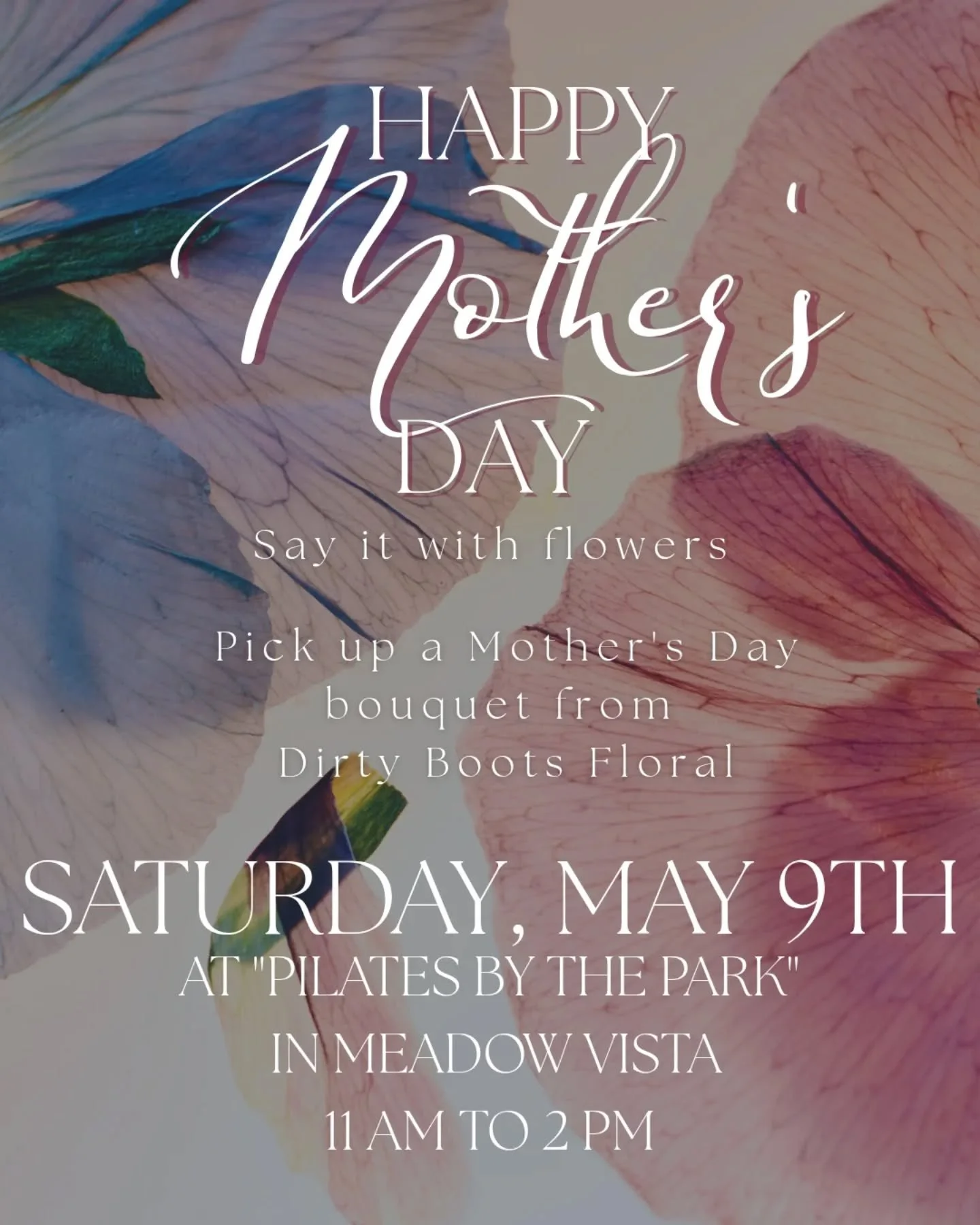 Mother's Day is coming up, say thank you with flowers 💐
On Saturday, May 9th from 11 AM to 2 PM I will be at Pilates by the Park (@pilatesbythepark ) in Meadow Vista doing a pop-up with some other vendors! We will have pick-up for our pre-ordered fr