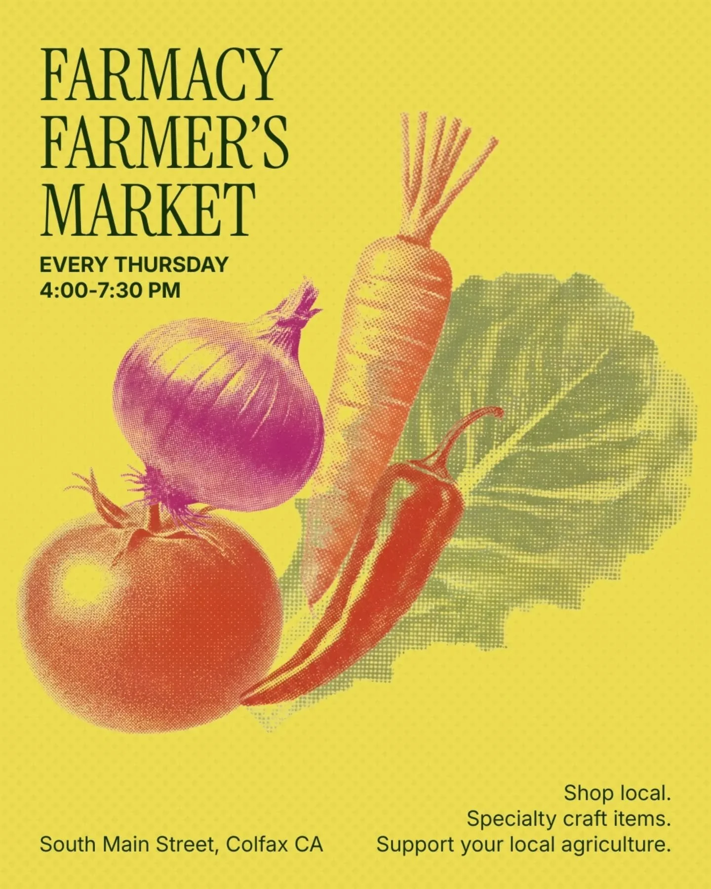 The Colfax Farmacy is back! Starting May 14th and going until October. I will be there every week slinging all my flowers and produce along with other fine vendors selling quality handcrafted items and other produce. There are food trucks and live mu