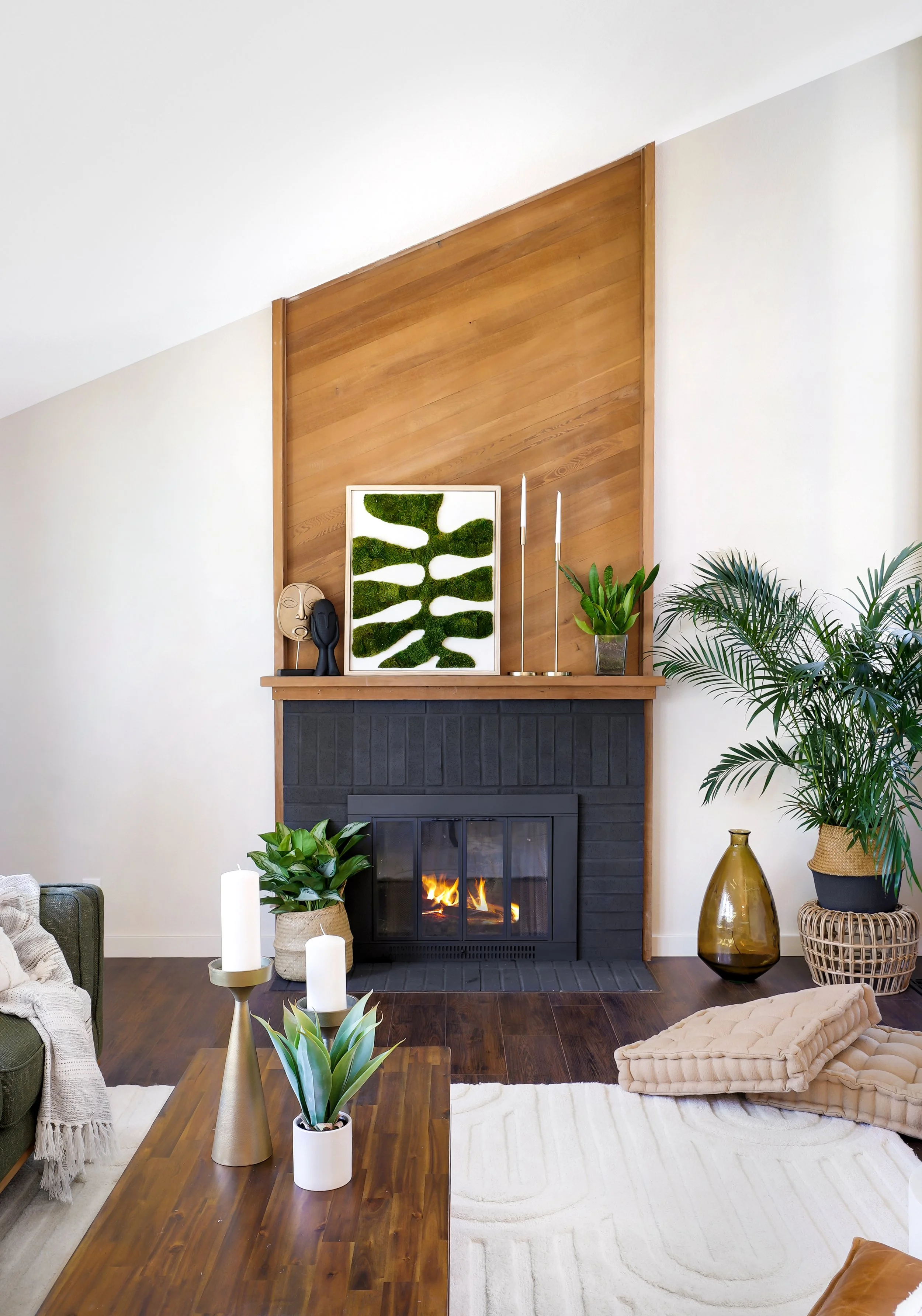Preserved moss wall art featured on HGTV's Unsellable Houses