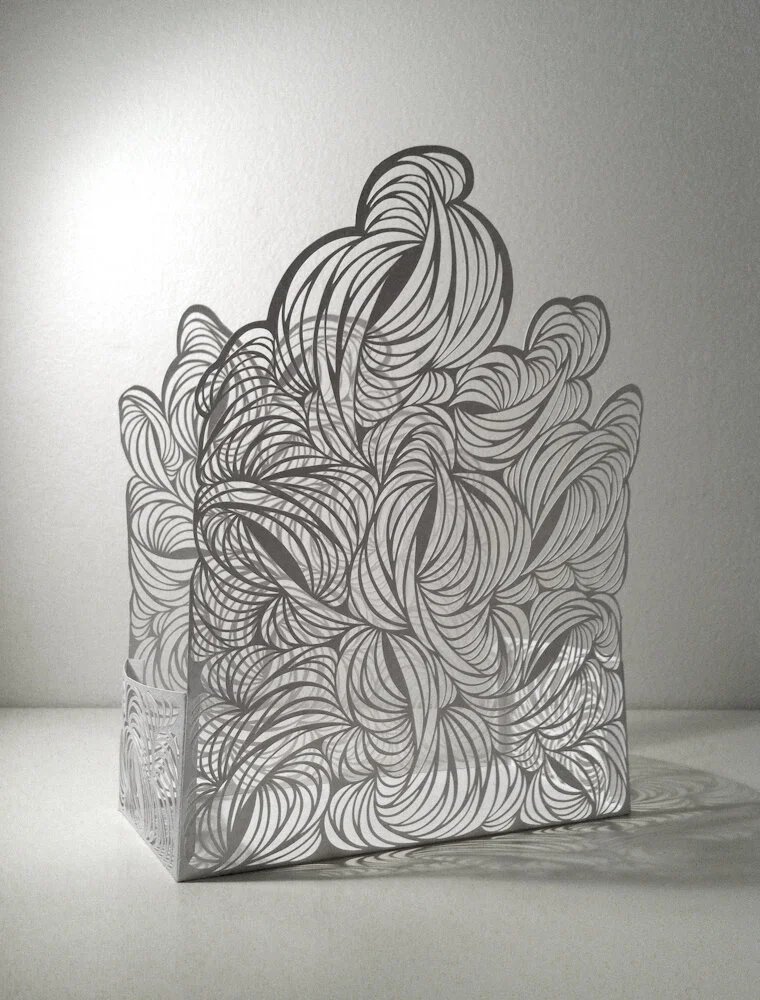Smoke, 2013
Hand-cut paper, 8″ x 6″ x 3″