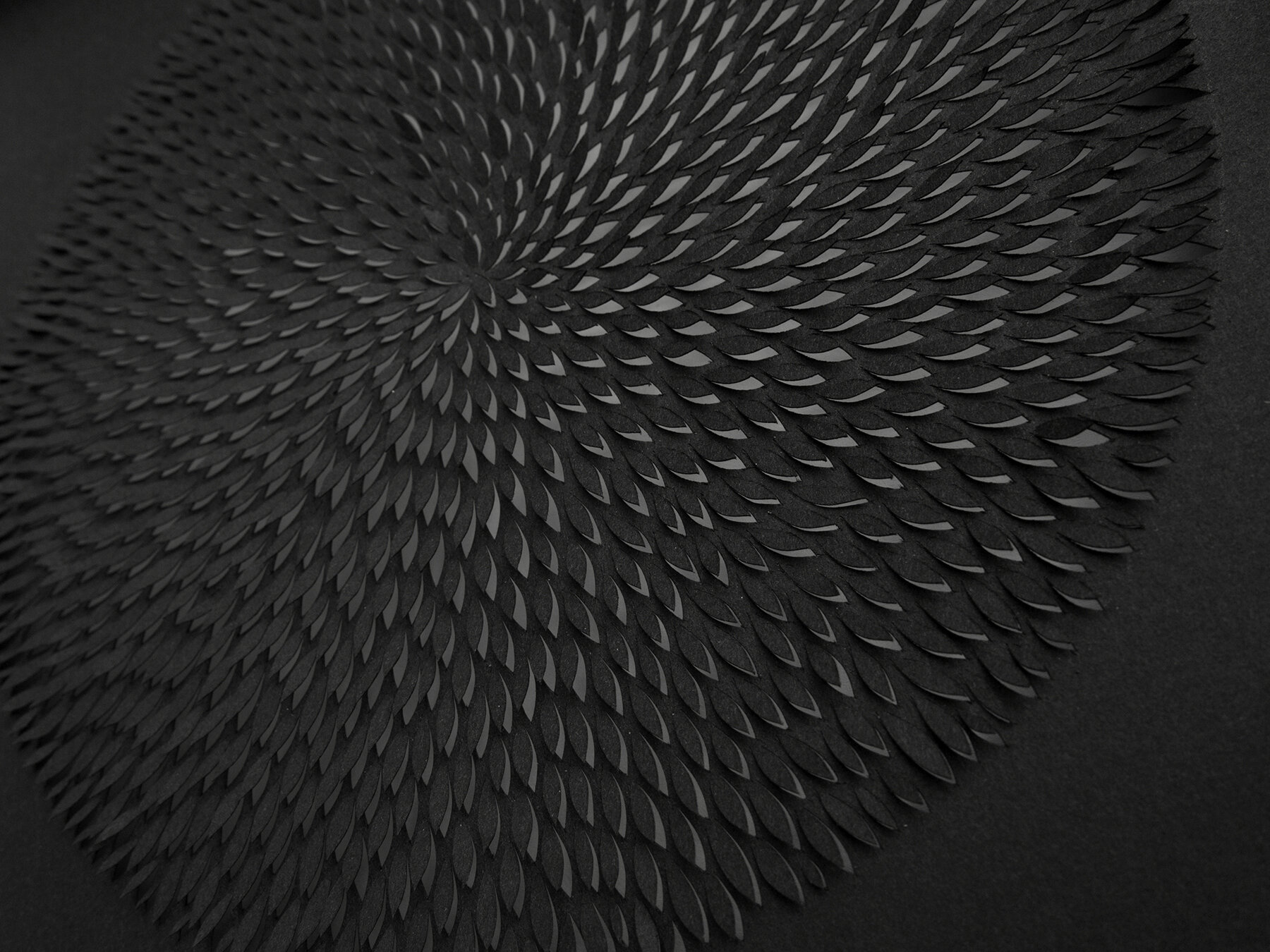 Detail - Meditation in black, 2017.
 9 x 9 inches