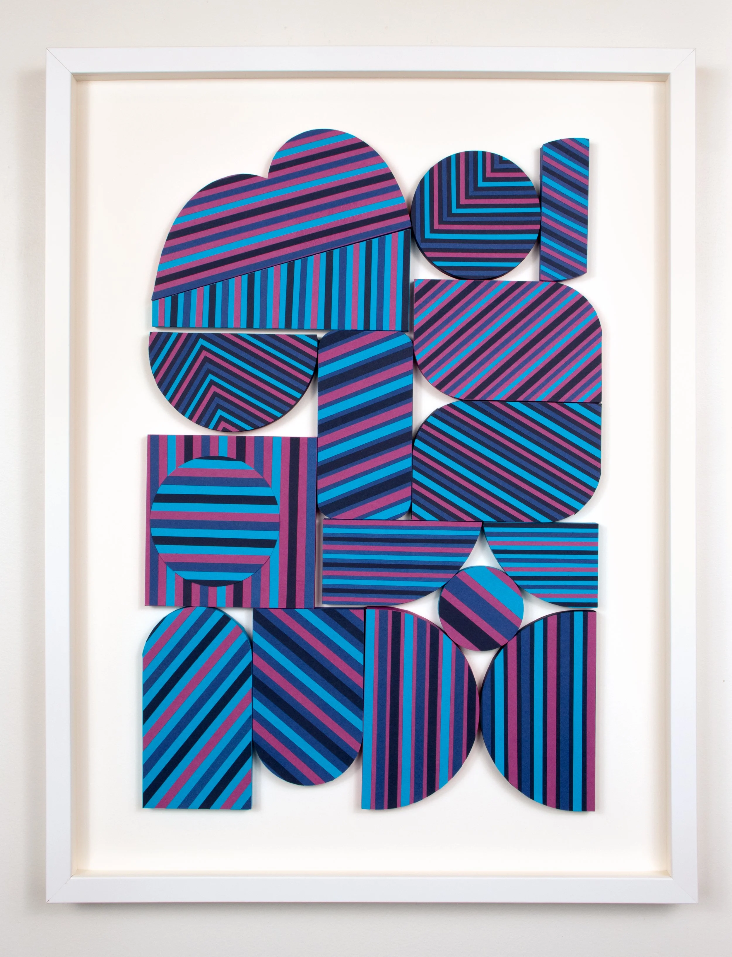 Title: I Never Knew How Much I Loved Stripes, Until Now, 2025 - Paper Module Sculpture, 18 x 24 inches