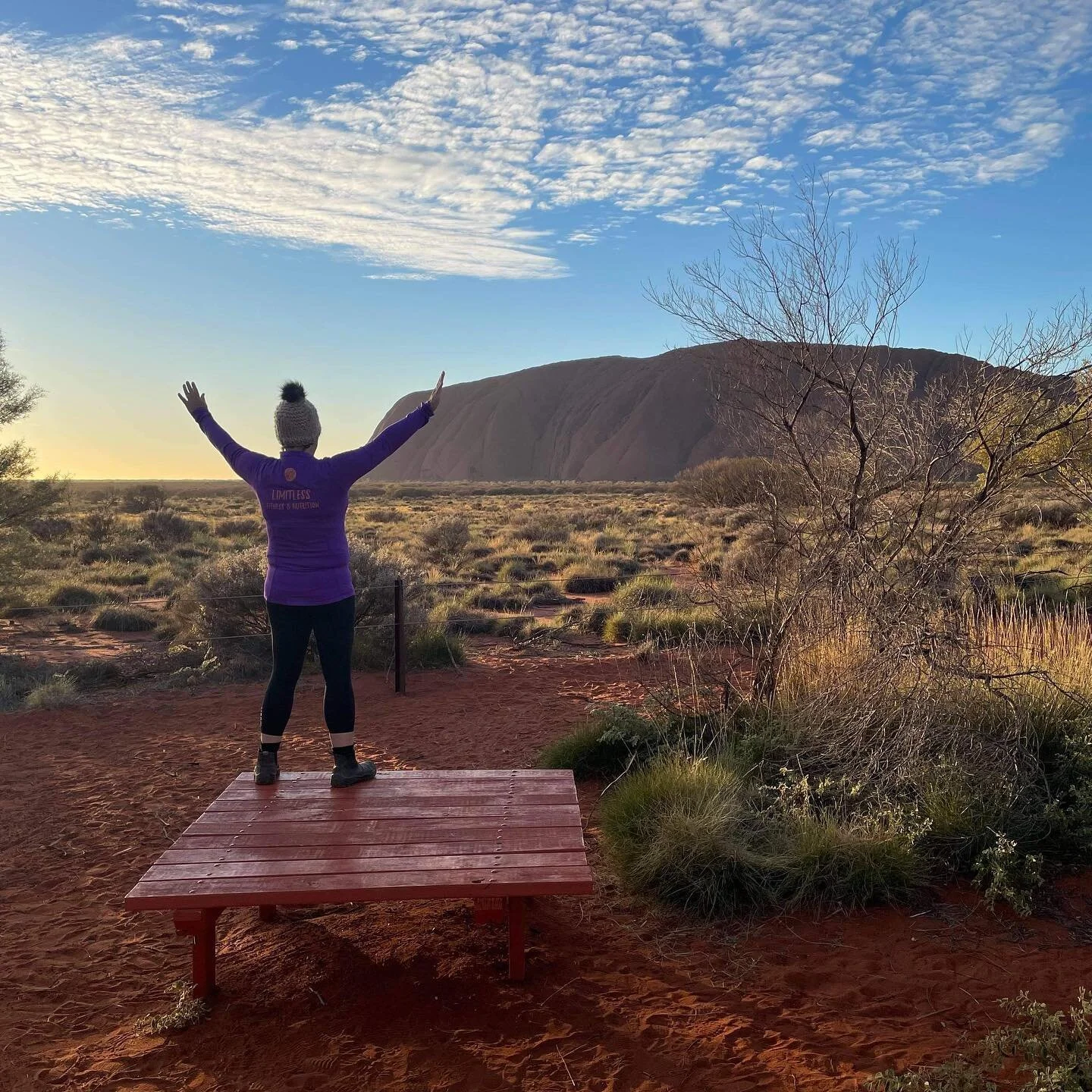 How EPIC is this?! 🤩💜
Our awesome LFN member Leanne is absolutely rocking (pun intended 😉) her LFN gear at Ayres Rock🙌🏼
I couldn&rsquo;t love this more if I tried!

One of the biggest reasons LFNs colours are purple &amp; orange are because of t