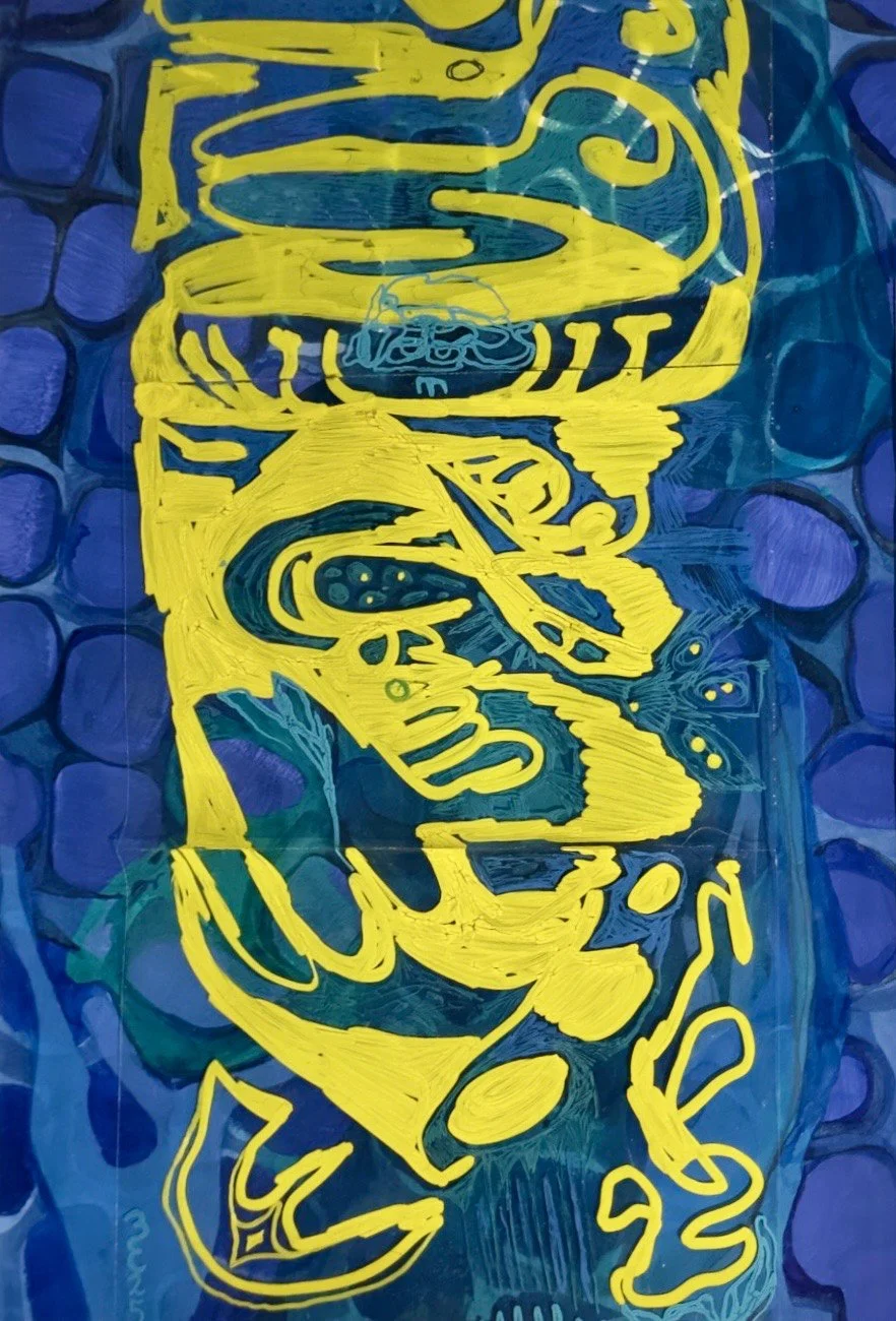 As of today (2025), acrylic on paper and acetate, 29.7 x 42 cm