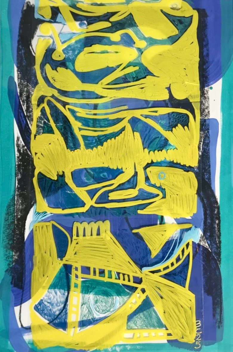 But then tomorrow (2025), acrylic on paper and acetate, 29.7 x 42 cm