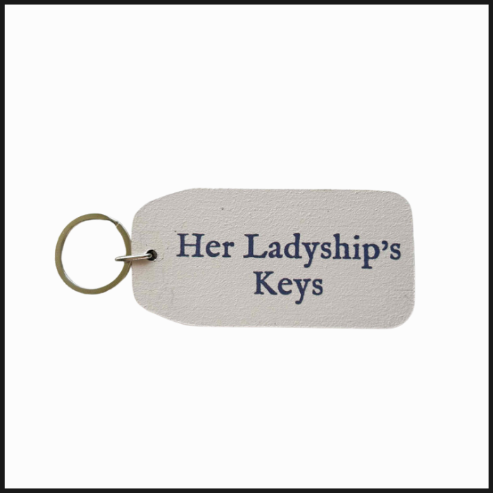 Jolly Useful Wooden Key Tag- "Her Ladyship's Keys" (Small)