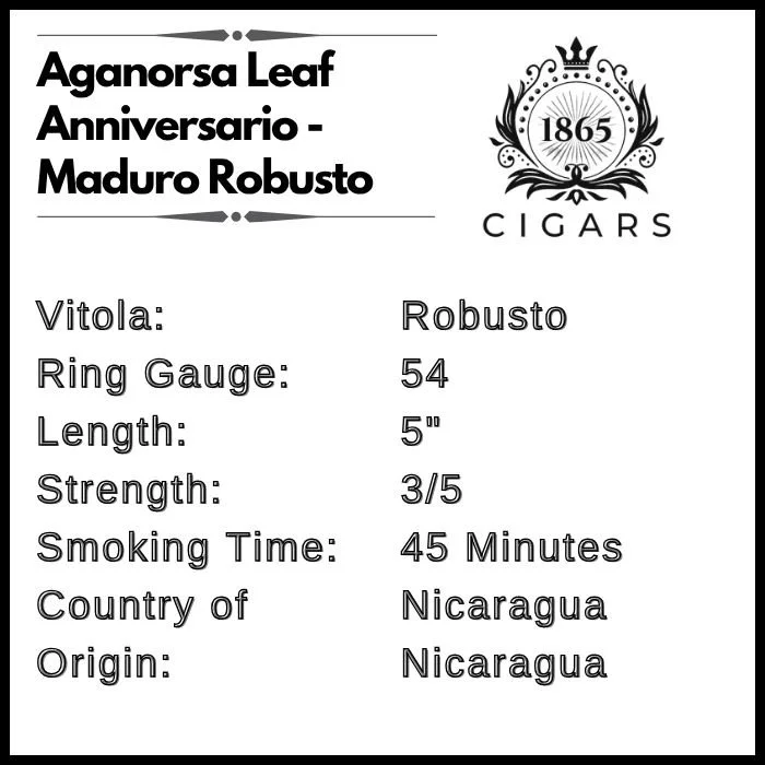 Aganorsa Leaf Anniversario Maduro Robusto Cigar.jpg