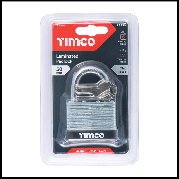 TIMco 50mm Laminated Padlock