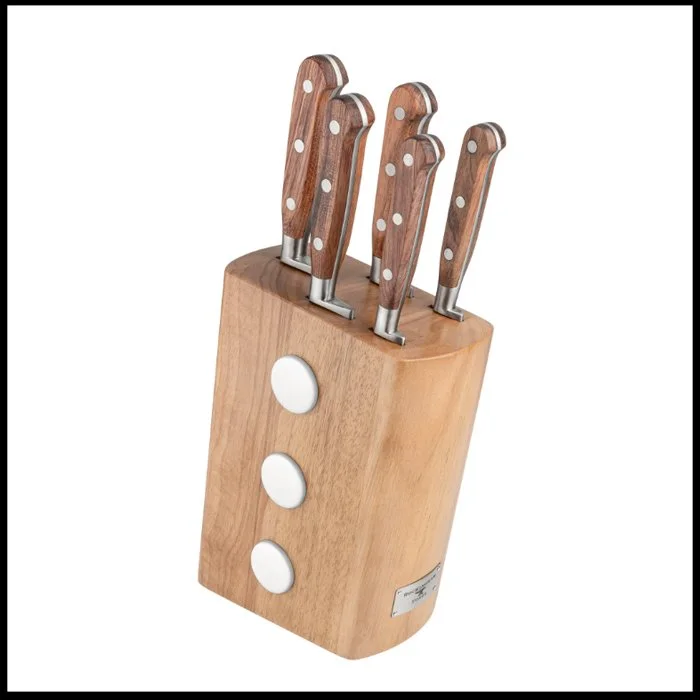 Rockingham Forge Pakka Wood 6 Piece Knife Block Set