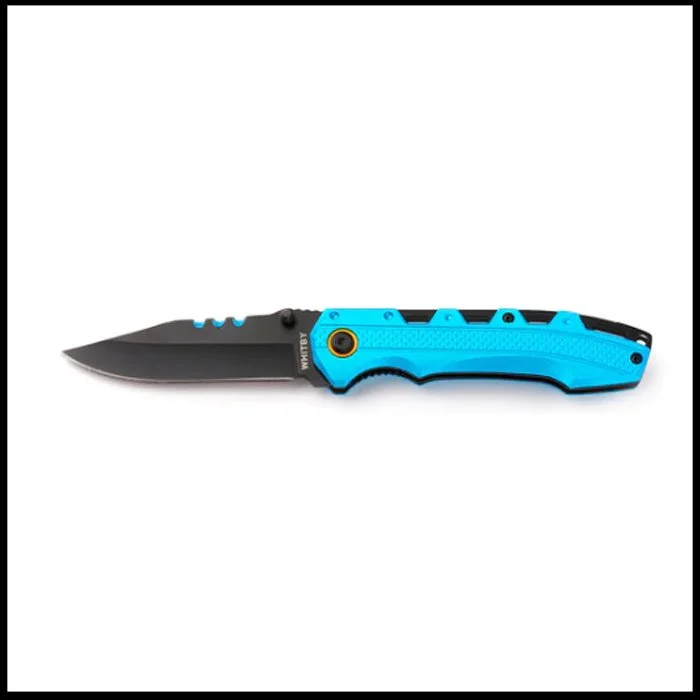 Whitby Lock Knife (3.25" Blade)- Blue Aluminium