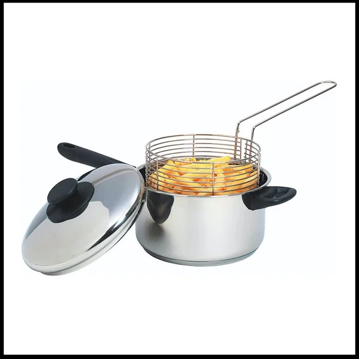 Supreme 20cm Chip Pan With Lid Stainless Steel