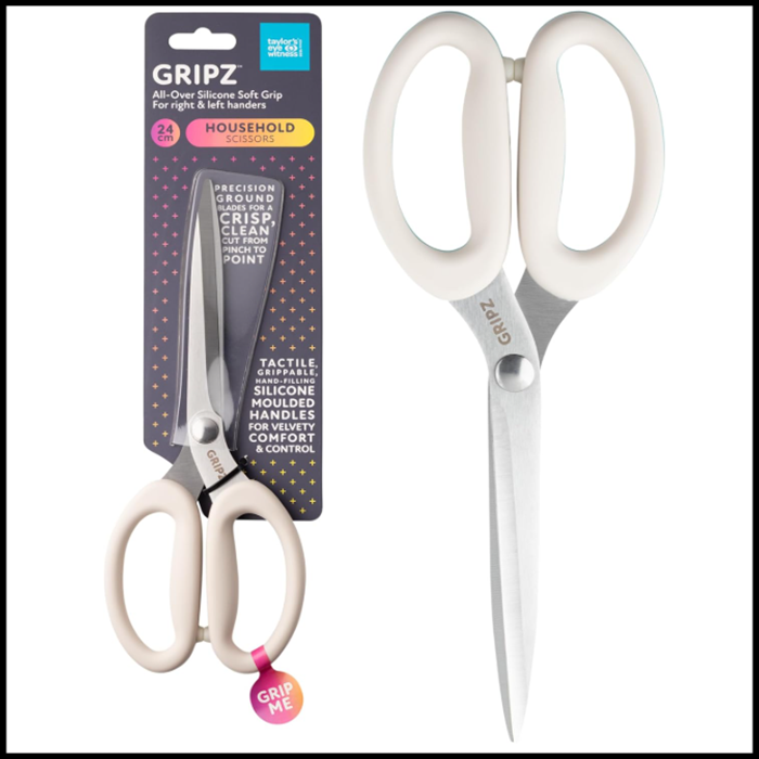 Taylors Eye Witness Gripz 24cm Household Scissors Oyster