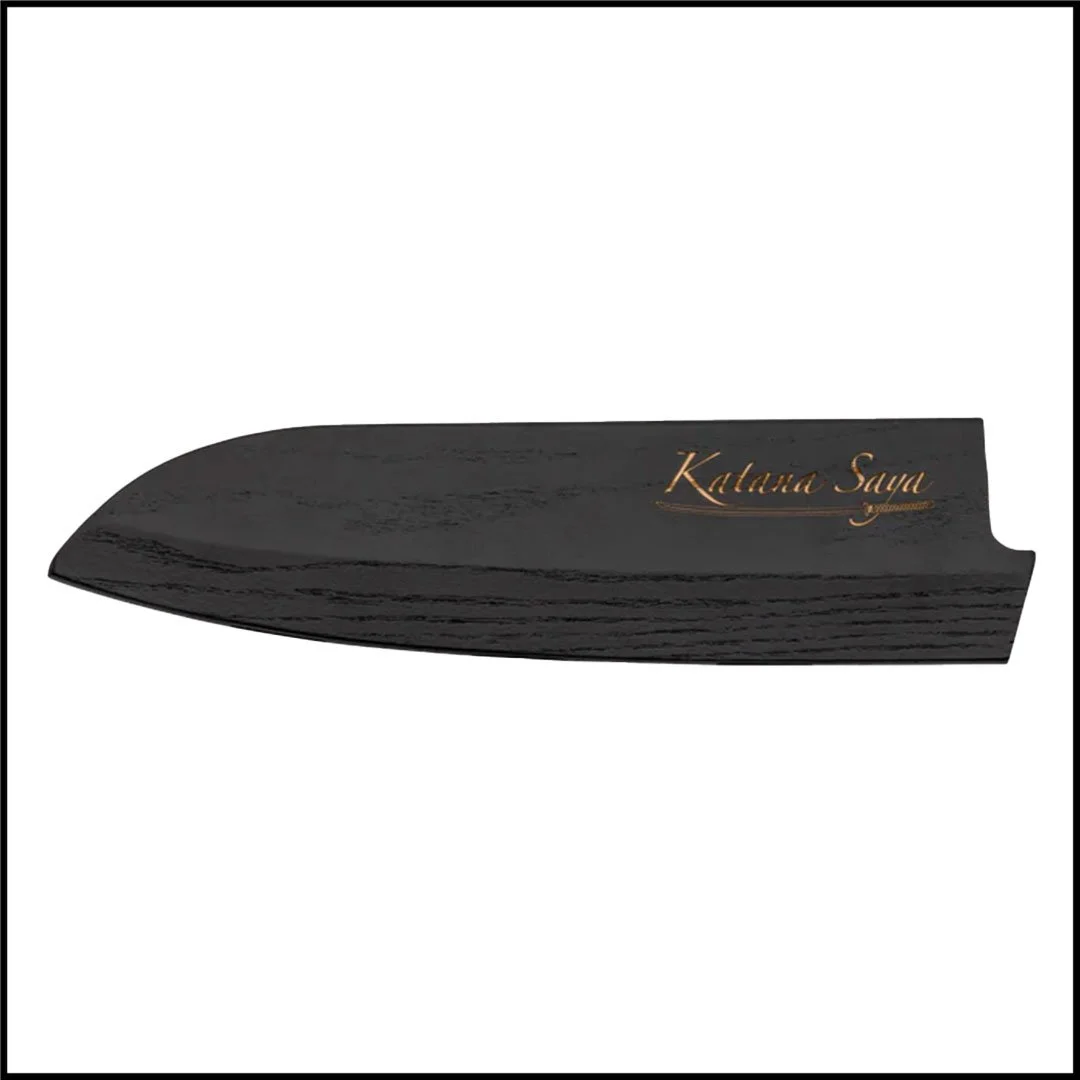 Katana Saya Pakkawood Santoku Knife - 18cm Fluted Blade