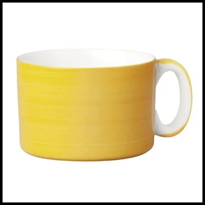 Wm Bartleet Wide Porcelain 0.8 Pint Mug - Turmeric Yellow