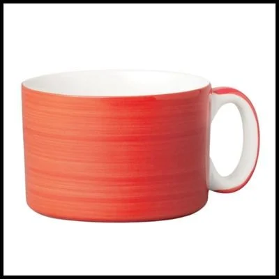 Wm Bartleet Wide Porcelain 0.8 Pint Mug - Poppy Red