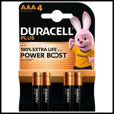 Duracell AAA Alkaline Batteries with Power Boost  - Pack of 4