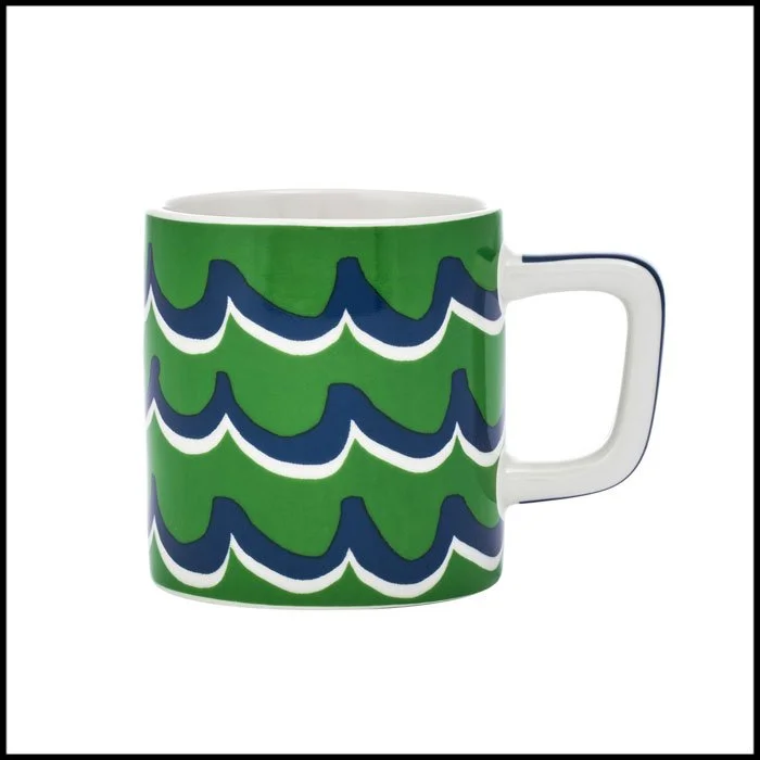La Cafetière Ceramic Espresso Cup, Green Cyan Tides, 120ml