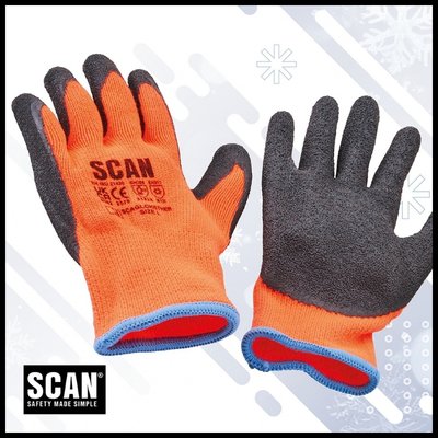 Scan Large Thermal Latex Gloves (3 Pairs)