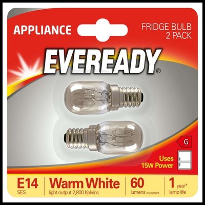 Eveready 15w SES Fridge Bulbs (Pack of 2)