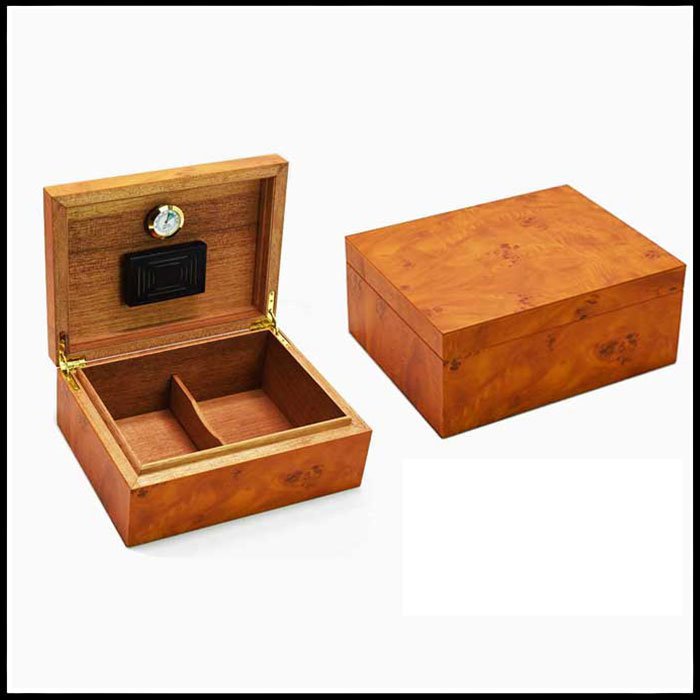 Sarome Burl Wood Veneer Humidor for 40 Cigars