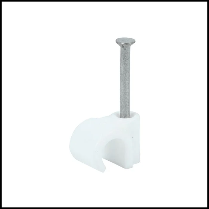 TIMco 7mm Round White Cable Clips (Box of 100)