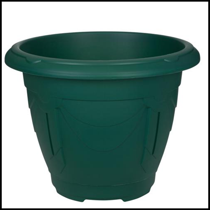 24cm Venetian Round Planter - Forest Green