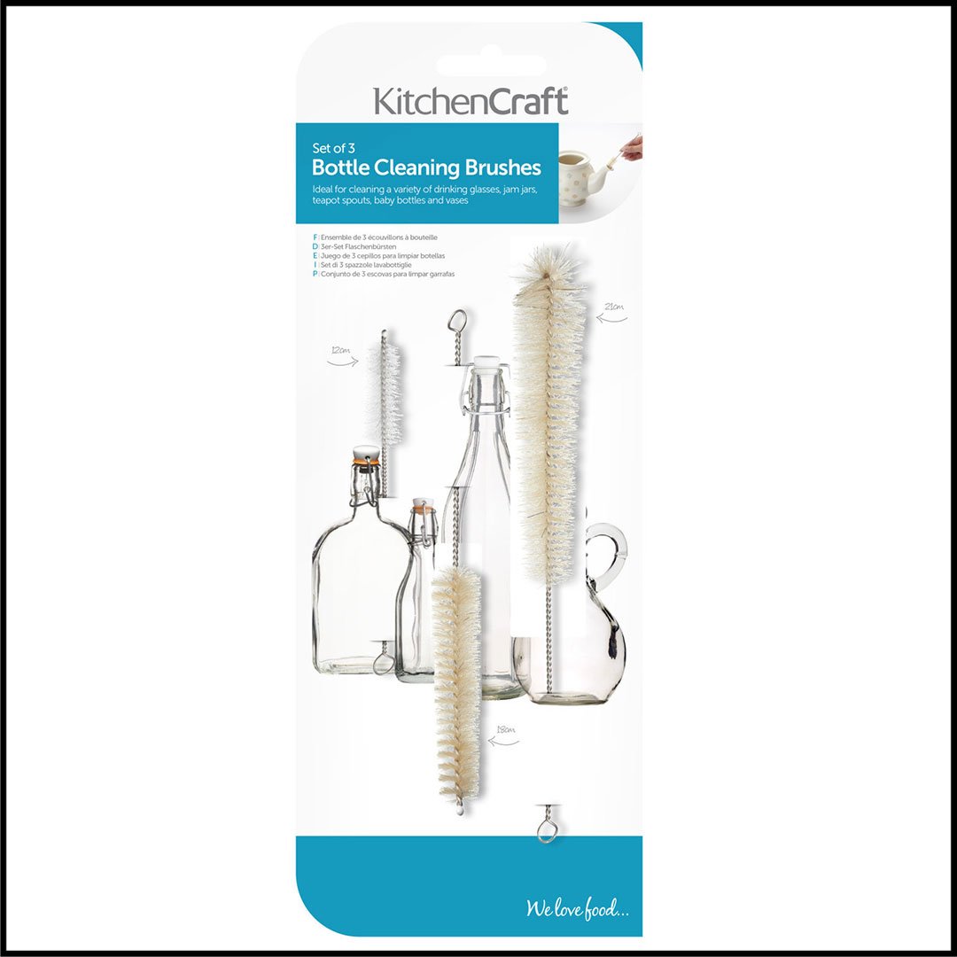KitchenCraft Set of 3 Bottle Cleaning Brushes