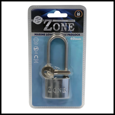 Zone Marine Long Shackle Padlock - 40mm
