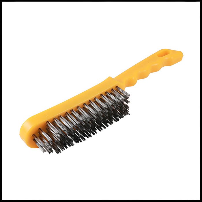 TIMco Plastic Handle 6 Row Wire Brush - Steel Bristles