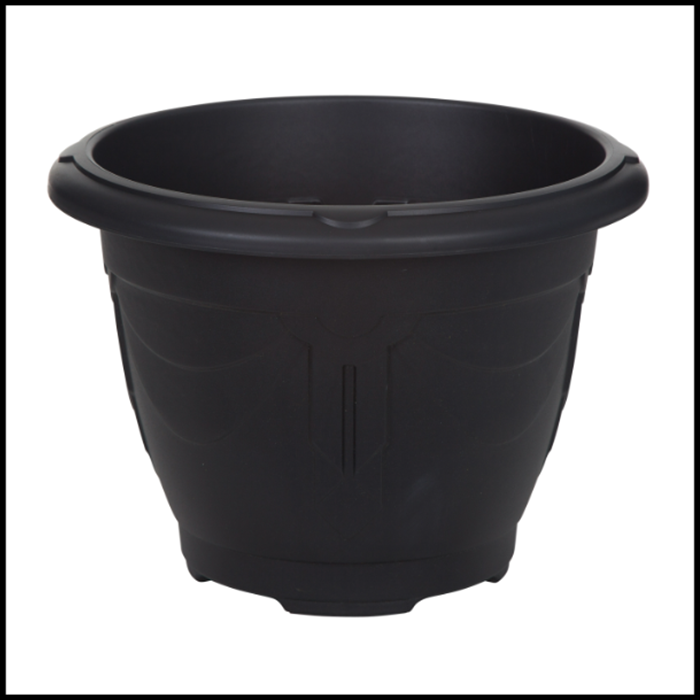 33cm Venetian Round Planter - Black